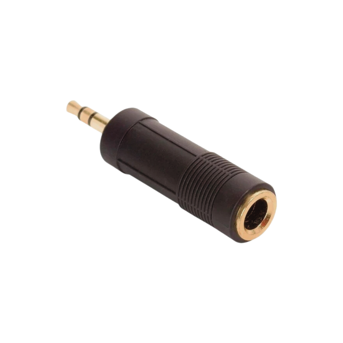 Adaptador con conector de plug 3.5 mm a jack hembra de 6.3 mm estéreo