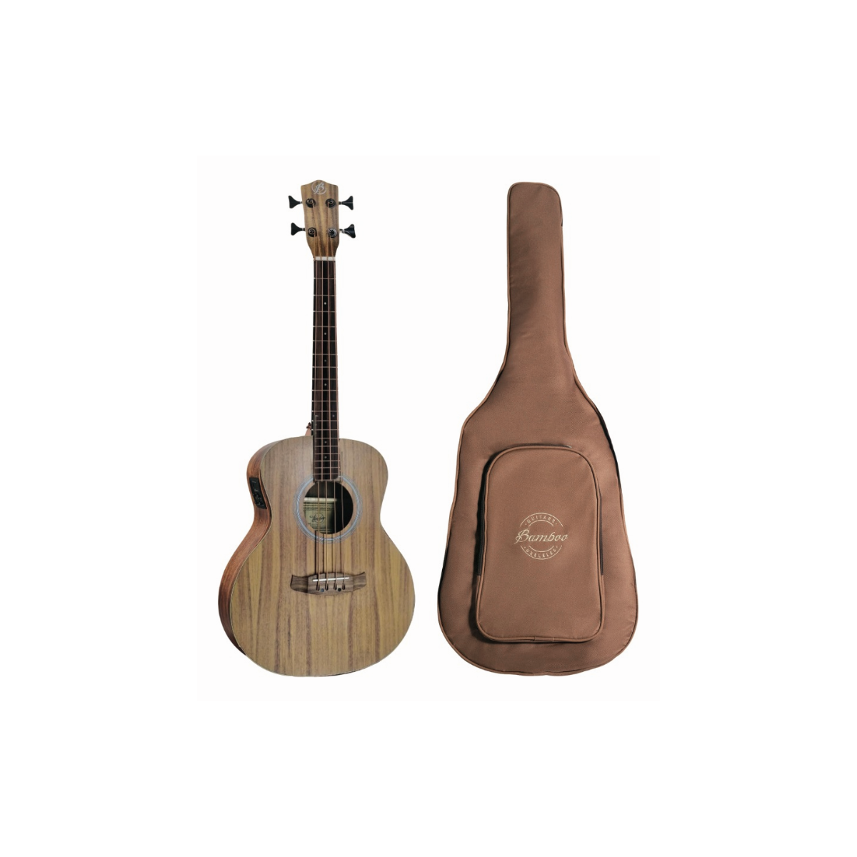 Bajo Electroacústico Bamboo Ba-38-koa-q Con Funda Acolchada