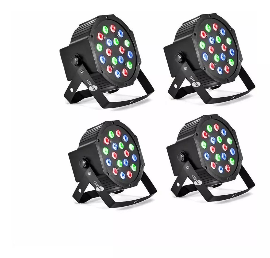 Par Mini Lite Tek 18x3 Dmx Wash De Leds Rgb, 4 Piezas