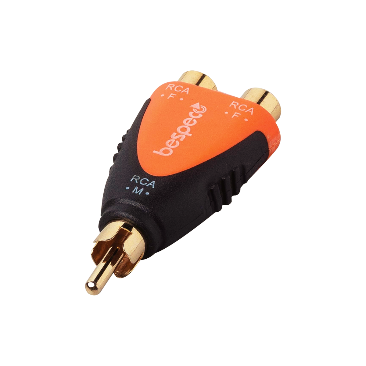 Adaptador de 2 conectores RCA macho a 1 RCA hembra Bespeco SLAD355