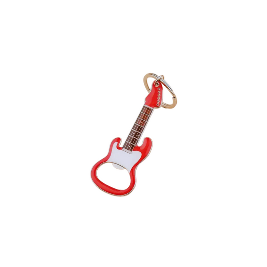 Llavero en forma de guitarra destapador abre corcholatas